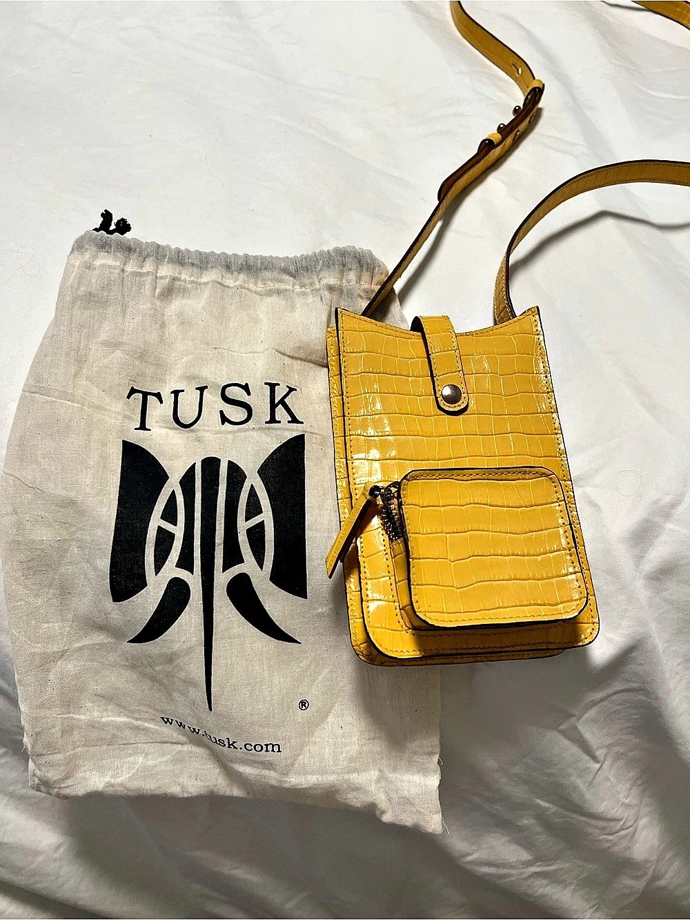 Tusk Cell Phone Crossbody Bag Yellow NWT